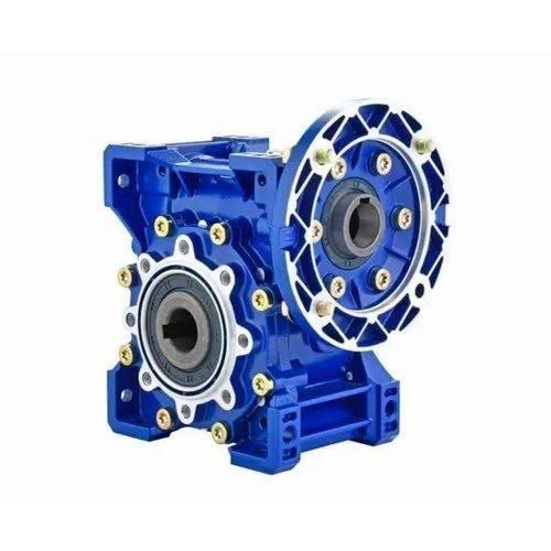 NMRV worm gearbox front view with aluminum housing